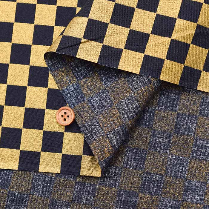 Cotton chinese Grame printed fabric Checkered - nomura tailor