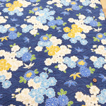 Cotton Shantung Printed Fabric - Hanazome Komachi Seigaiha Sakura - nomura tailor