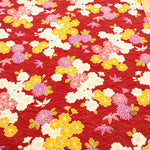 Cotton Shantung Printed Fabric - Hanazome Komachi Seigaiha Sakura - nomura tailor