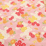 Cotton Shantung Printed Fabric - Hanazome Komachi Seigaiha Sakura - nomura tailor