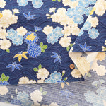 Cotton Shantung Printed Fabric - Hanazome Komachi Seigaiha Sakura - nomura tailor