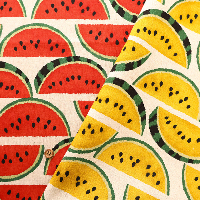 C/L Canvas Printed Fabric - Watermelon - nomura tailor