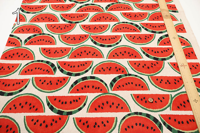 C/L Canvas Printed Fabric - Watermelon - nomura tailor