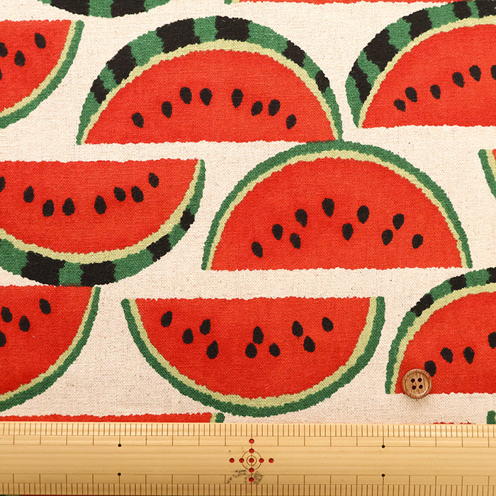 C/L Canvas Printed Fabric - Watermelon - nomura tailor