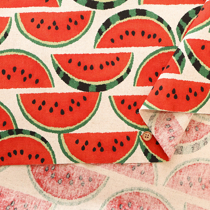 C/L Canvas Printed Fabric - Watermelon - nomura tailor