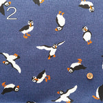 Cotton Oxford Printed Fabric - Denim Style Puffin - nomura tailor