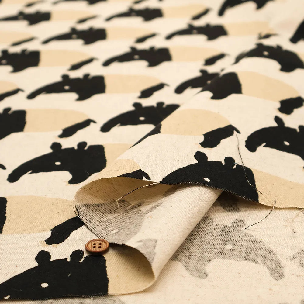 C/L Canvas Printed Fabric - Tapir - nomura tailor