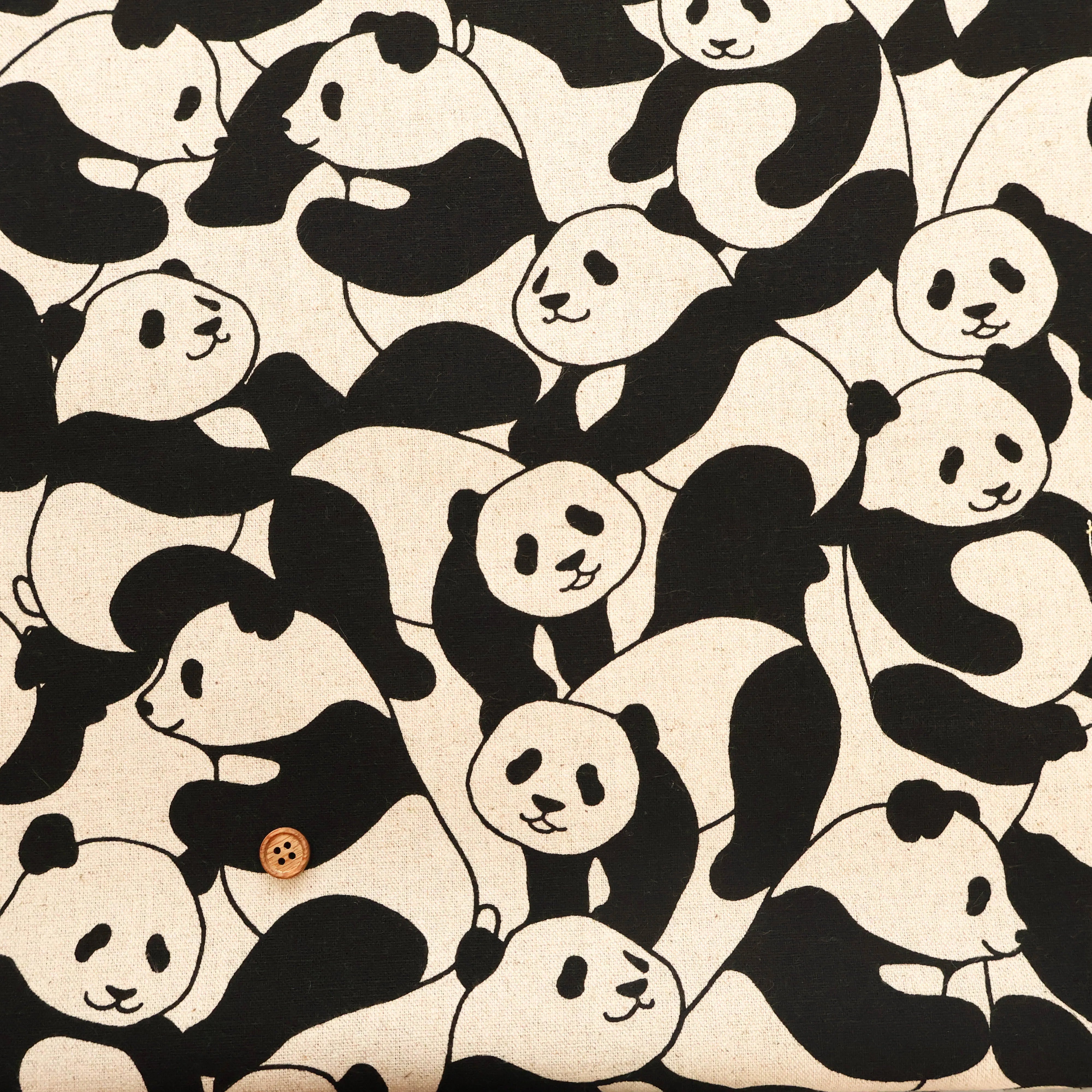 C/L Canvas Printed Fabric - Panda - nomura tailor