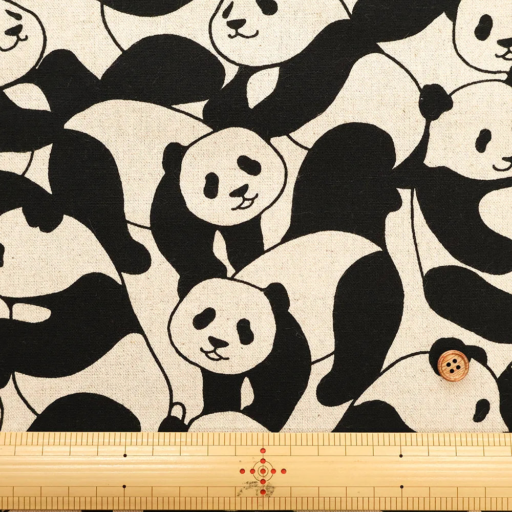 C/L Canvas Printed Fabric - Panda - nomura tailor