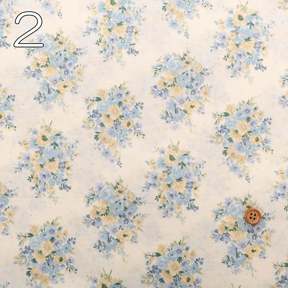Cotton Unbleached Sharting Printed Fabric - Floral Harmony - nomura tailor