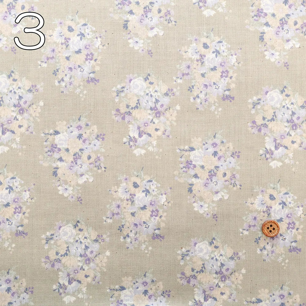 Cotton Unbleached Sharting Printed Fabric - Floral Harmony - nomura tailor