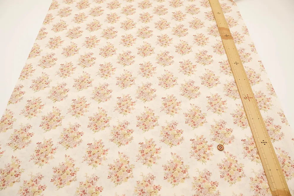 Cotton Unbleached Sharting Printed Fabric - Floral Harmony - nomura tailor