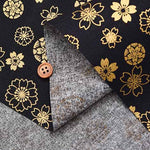 Cotton seating Japanese pattern print fabric lame cherry blossoms - nomura tailor