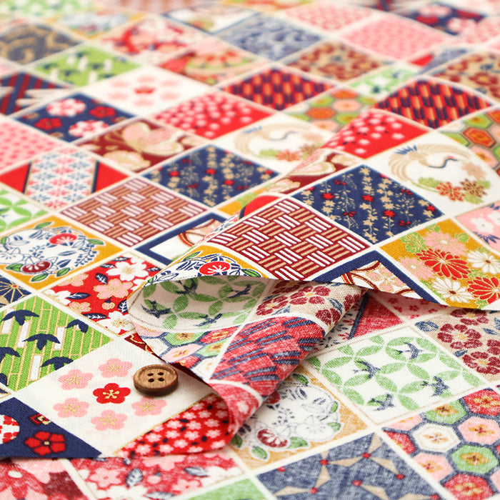 Cotton Sheeting printed Fabric - Japanese Style Lame (Glitter) - nomura tailor