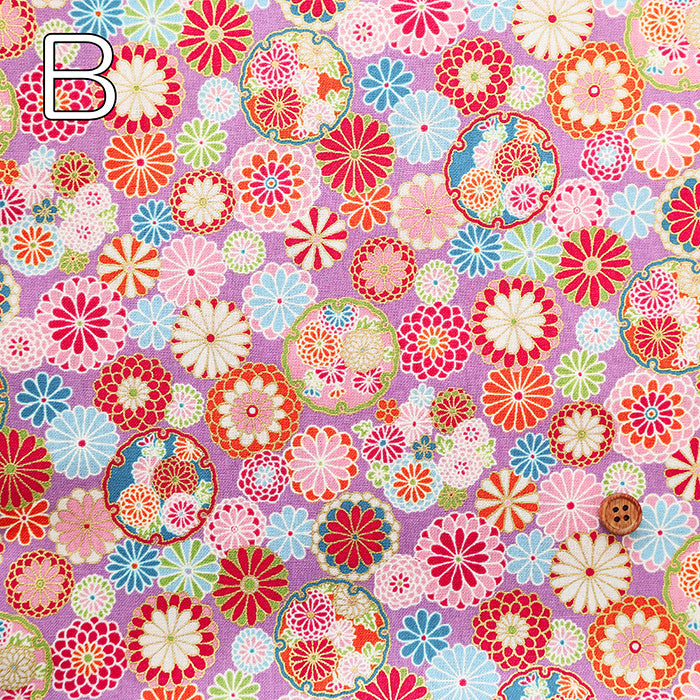 Cotton Sheeting printed Fabric - Japanese Style Lame (Glitter) - nomura tailor