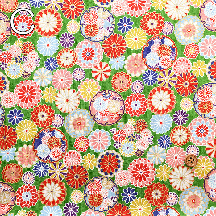 Cotton Sheeting printed Fabric - Japanese Style Lame (Glitter) - nomura tailor