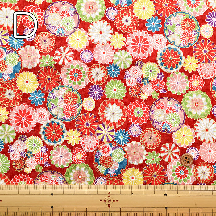 Cotton Sheeting printed Fabric - Japanese Style Lame (Glitter) - nomura tailor