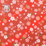 Cotton cinching Japanese-style lame print fabric, cherry blossom - nomura tailor