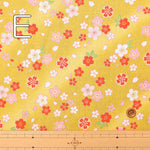 Cotton cinching Japanese-style lame print fabric, cherry blossom - nomura tailor