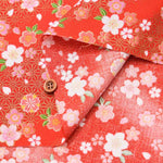 Cotton cinching Japanese-style lame print fabric, cherry blossom - nomura tailor