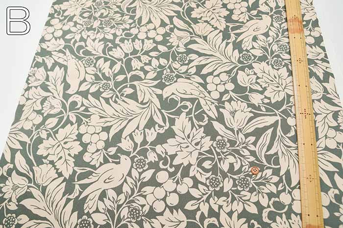 Cotton Twill Printed Fabric Botanical Bird - nomura tailor