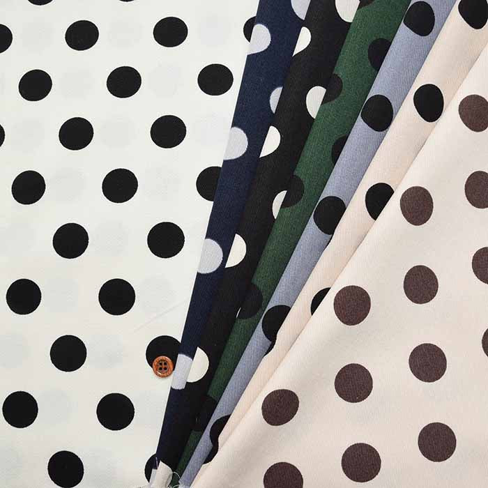 Cotton twill print fabric polka dot - nomura tailor