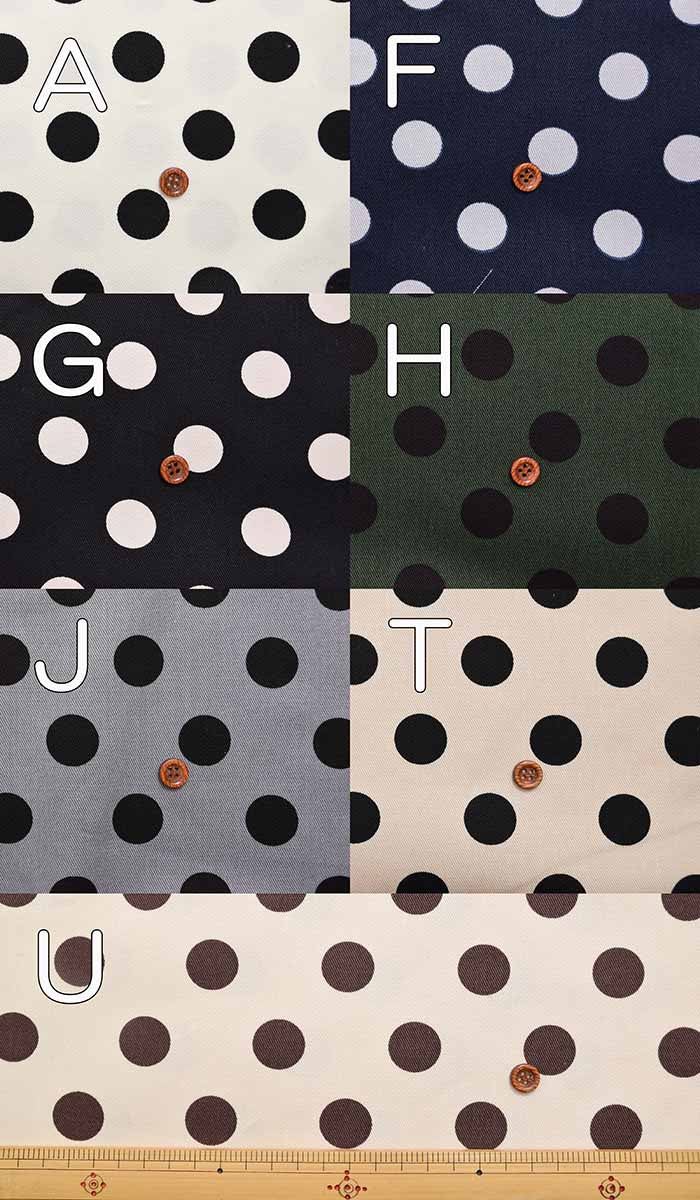 Cotton twill print fabric polka dot - nomura tailor