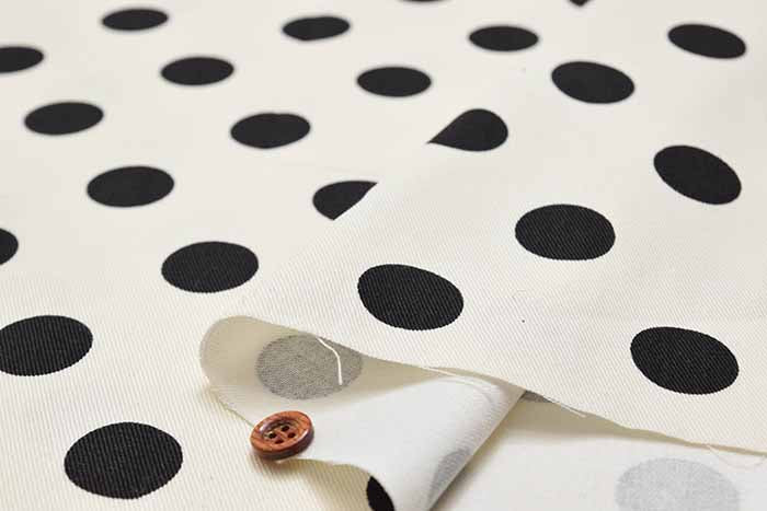 Cotton twill print fabric polka dot - nomura tailor