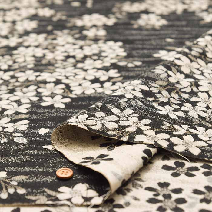 Cotton double weave jacquard fabric, cherry blossom - nomura tailor