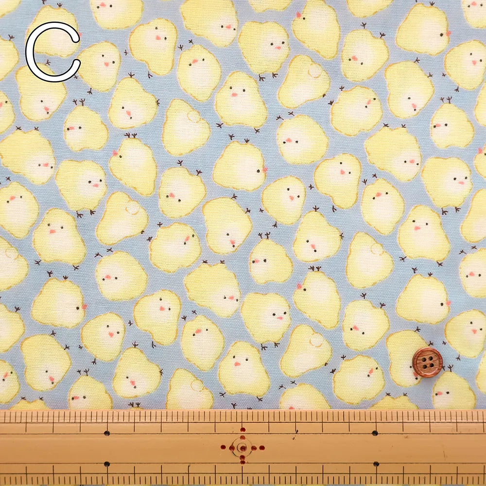 Cotton Double Gauze Printed Fabric - Chick - nomura tailor