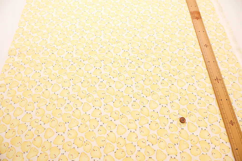 Cotton Double Gauze Printed Fabric - Chick - nomura tailor