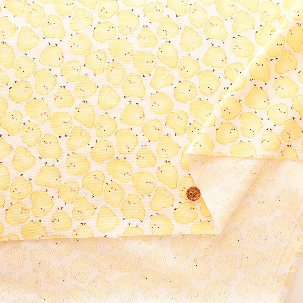 Cotton Double Gauze Printed Fabric - Chick - nomura tailor