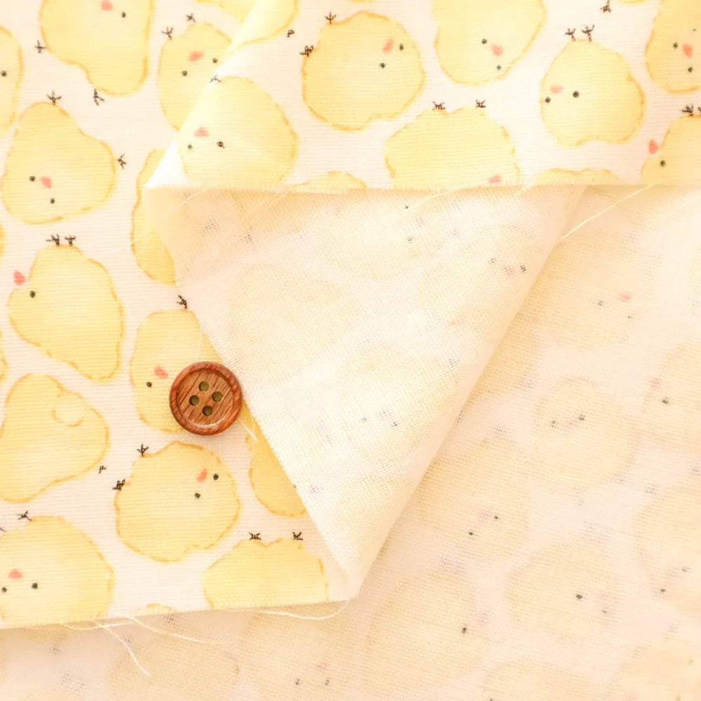 Cotton Double Gauze Printed Fabric - Chick - nomura tailor