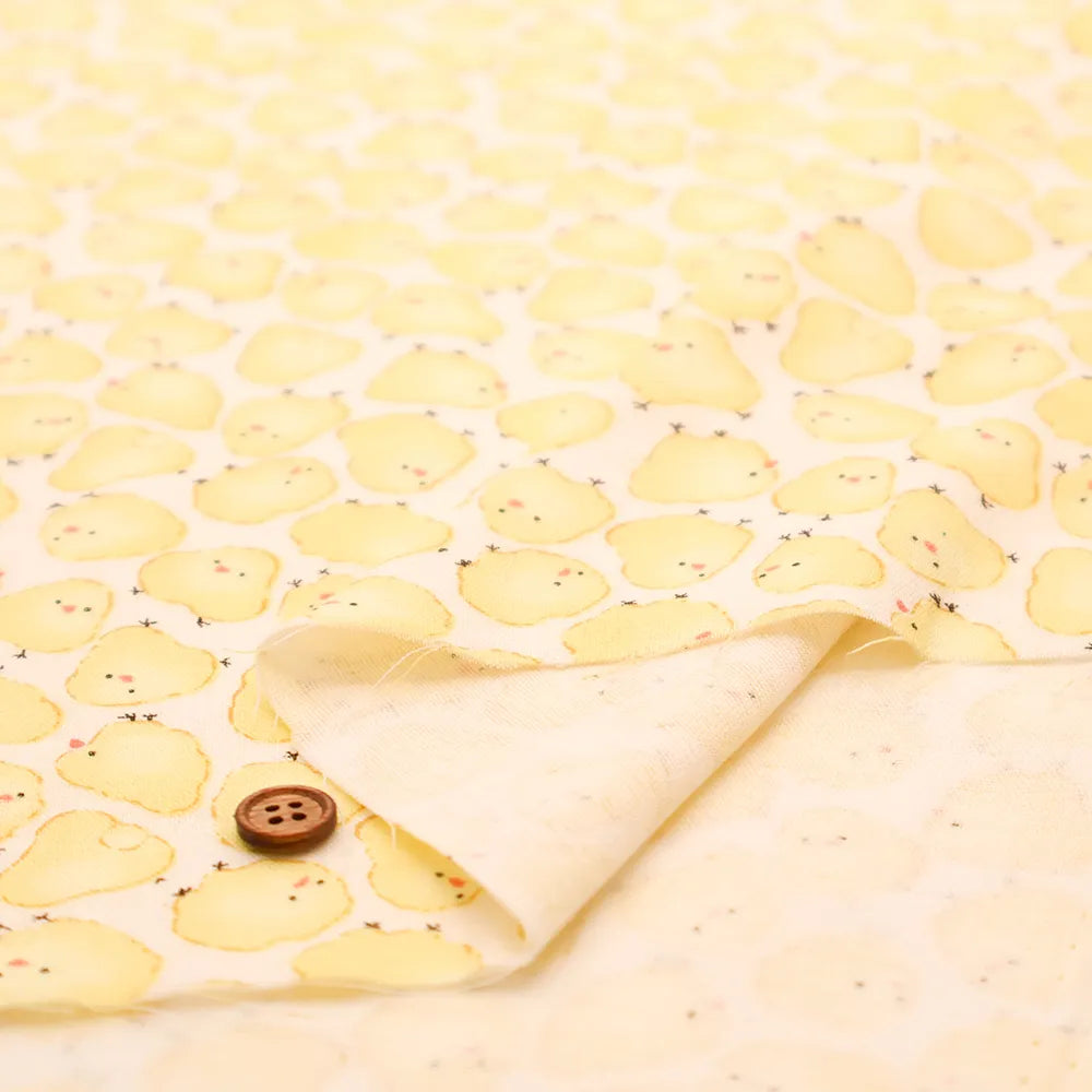 Cotton Double Gauze Printed Fabric - Chick - nomura tailor