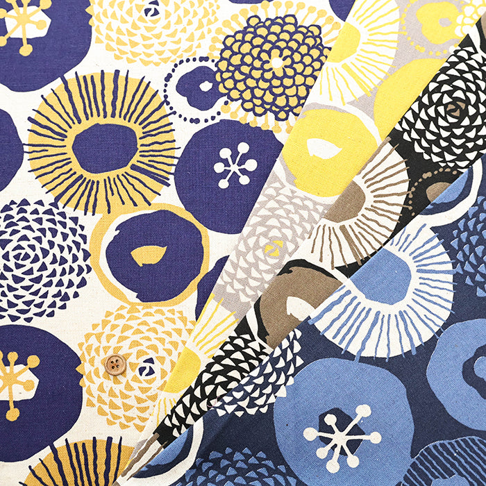 C/LCanvas Print Fabric - Ink Blue Flowers