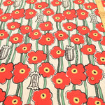 C/L Canvas Printed Fabric - Poppy Forest - nomura tailor