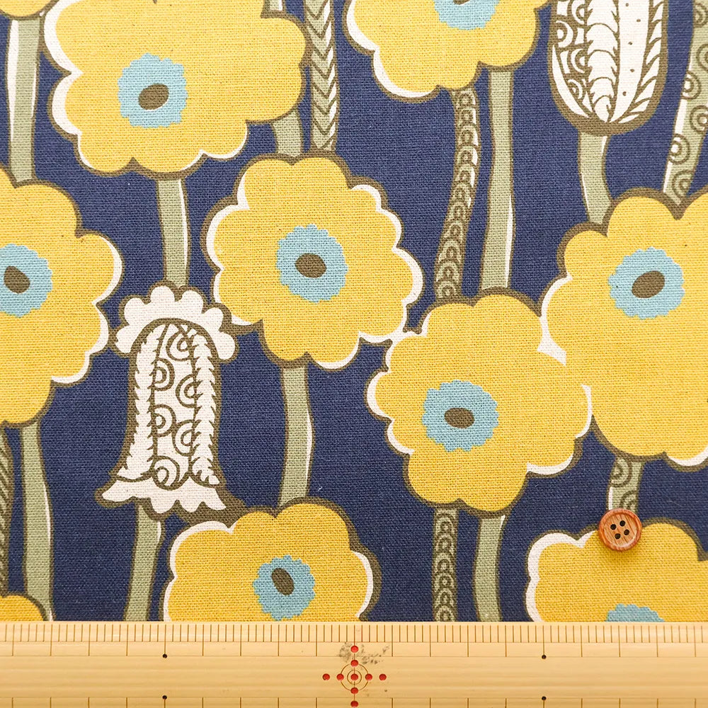 C/L Canvas Printed Fabric - Poppy Forest - nomura tailor