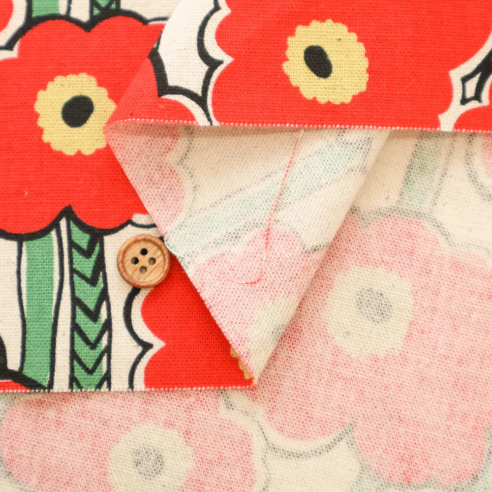 C/L Canvas Printed Fabric - Poppy Forest - nomura tailor