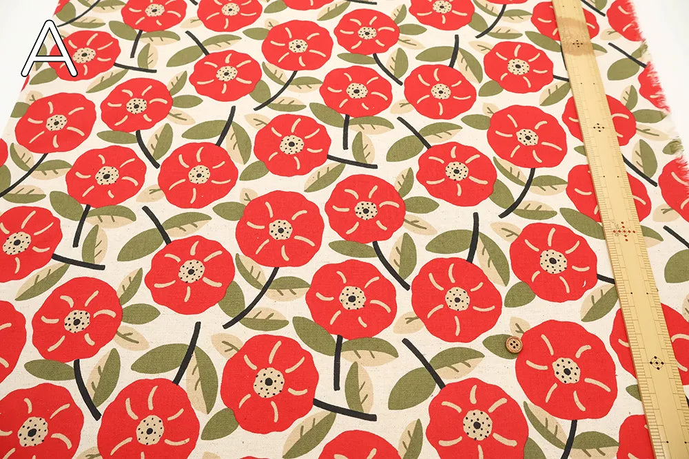 C/L Canvas Printed Fabric - Wild Rose - nomura tailor