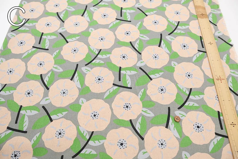 C/L Canvas Printed Fabric - Wild Rose - nomura tailor