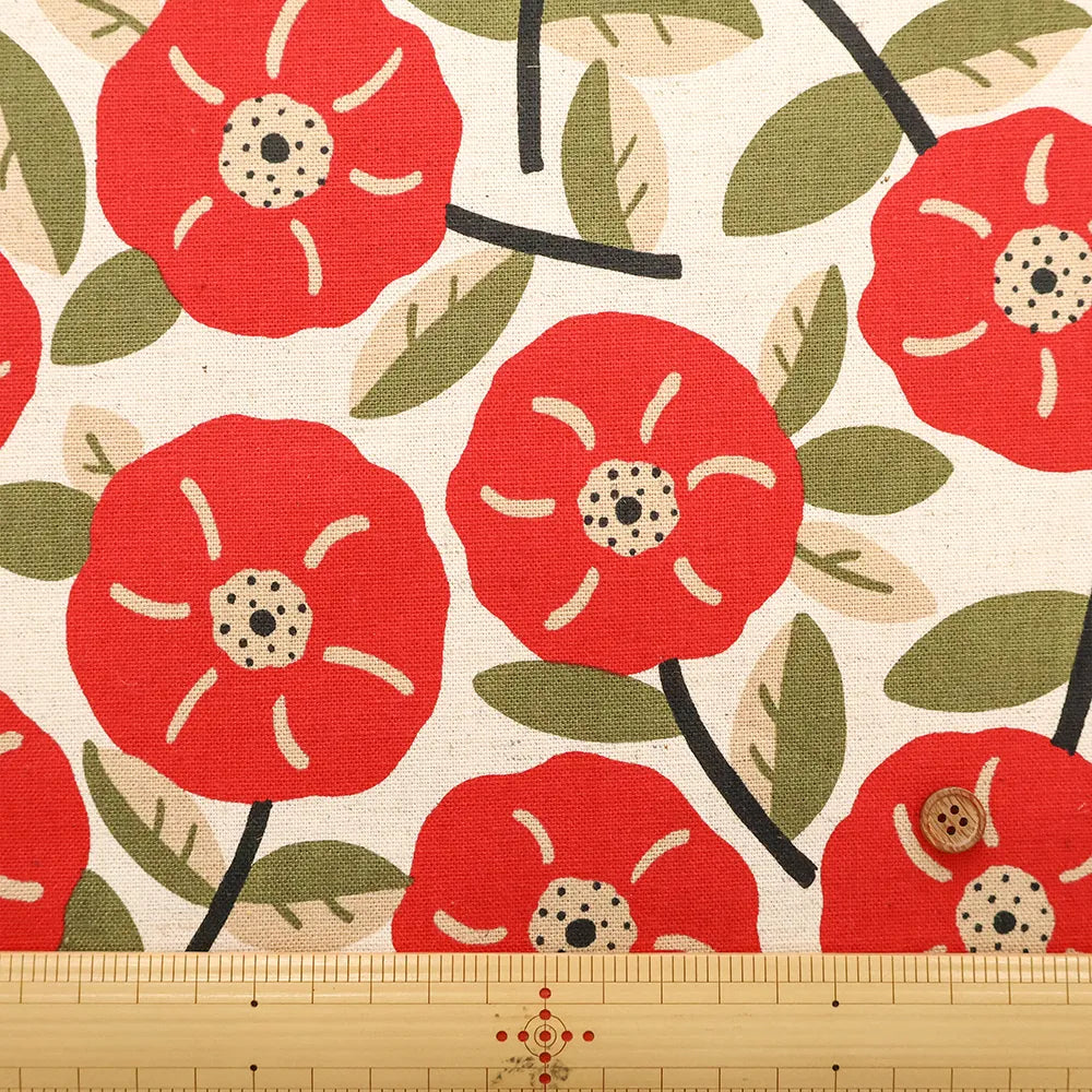 C/L Canvas Printed Fabric - Wild Rose - nomura tailor