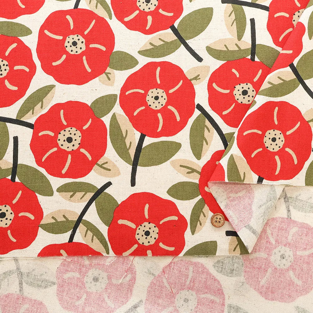 C/L Canvas Printed Fabric - Wild Rose - nomura tailor