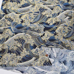 Cotton dobby Japanese Pattern printed fabric Wave - nomura tailor