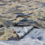 Cotton dobby Japanese Pattern printed fabric Wave - nomura tailor