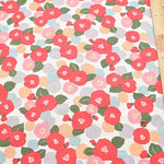 Cotton dobby printed fabric Camellia - nomura tailor