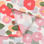 Cotton dobby printed fabric Camellia - nomura tailor