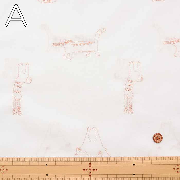 Cotton 60 lowne embroidery fabric Cat's day - nomura tailor