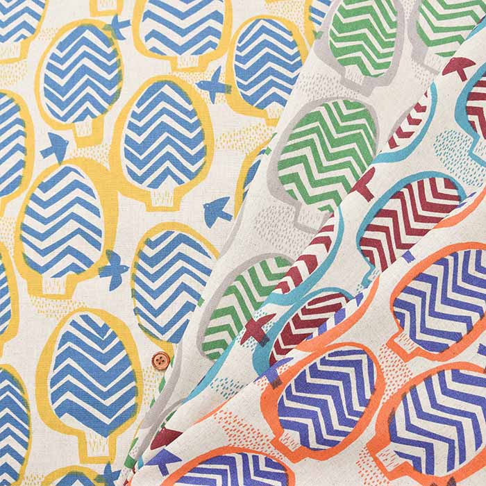 C/L canvas print fabric Scandinavian Forest and birds - nomura tailor