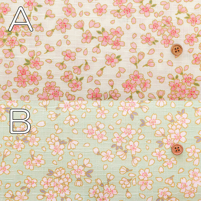 Cotton Dobby Lame (Glitter)  Print Fabric - Cherry Blossom - nomura tailor