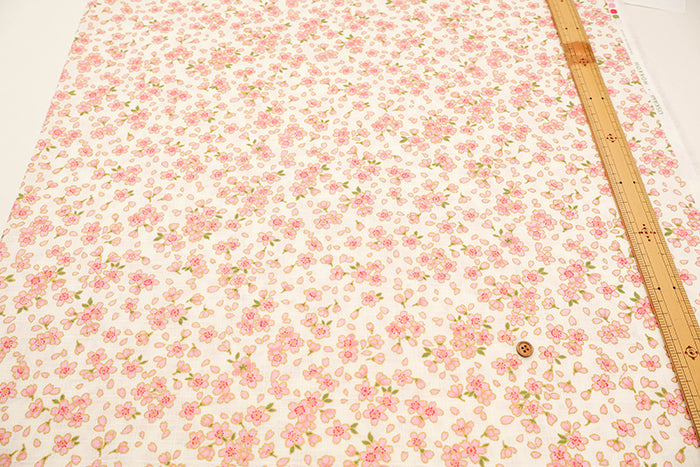 Cotton Dobby Lame (Glitter)  Print Fabric - Cherry Blossom - nomura tailor